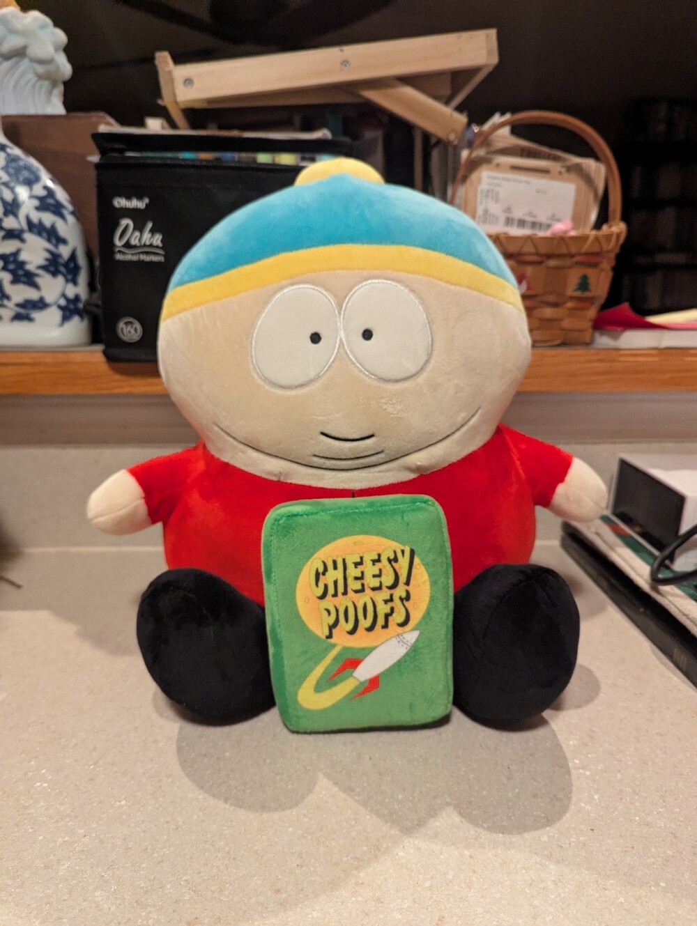2023 South Park Eric Cartman cheesy poofs Large Plush Moves Vibrates Battery Toy